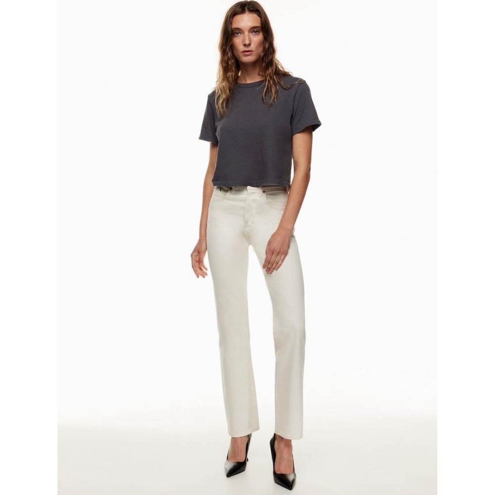 Denim Forum The Joni High Rise LooseJeans White Size 23 29L Aritzia